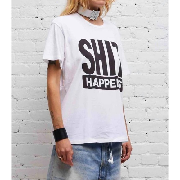 R13 shit happens tee in white - Picture 2 of 4